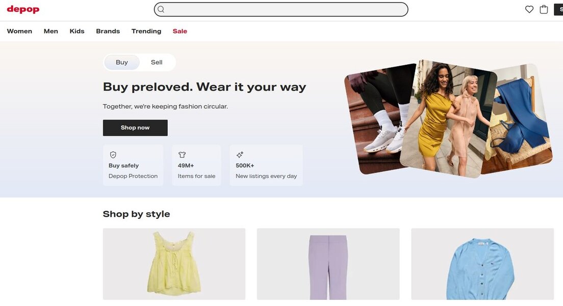 Depop marketplace mode seconde main Gen Z vintage streetwear Etsy