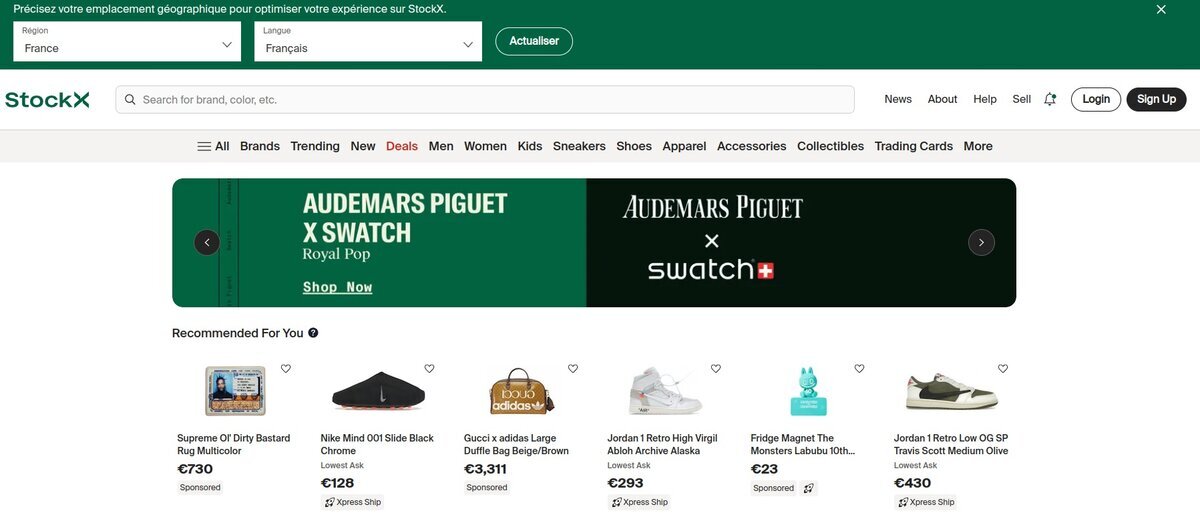 StockX marketplace sneakers streetwear authentifies Nike Jordan Supreme