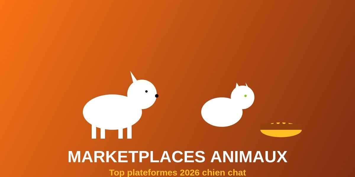Top marketplaces animaux 2026 illustration chien chat gamelle croquettes petfood